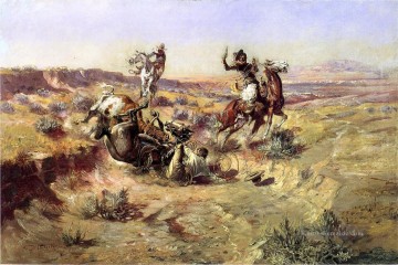 gebrochen Werke - The Broken Rope Cowboy Charles Marion Russell Indianer